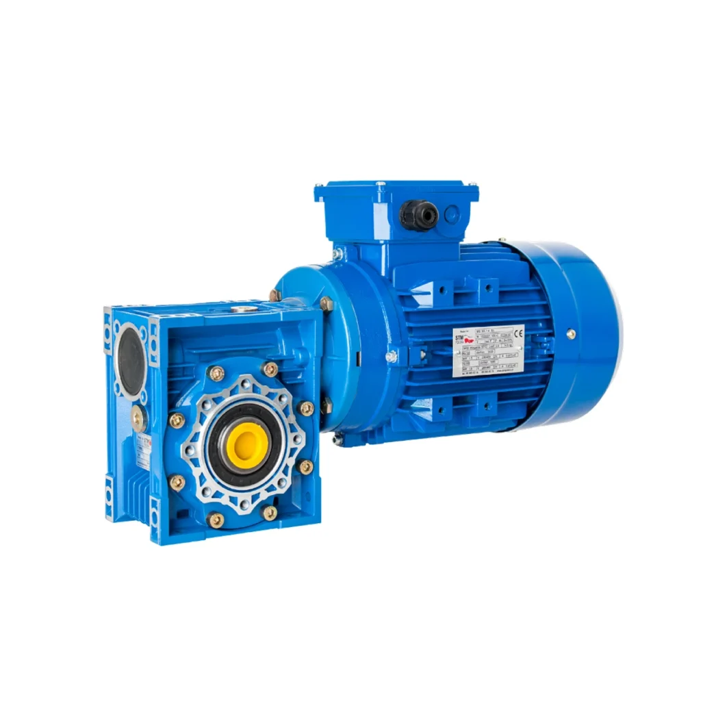 Zdjęcie przedstawia motoreduktor marki STM Polska.